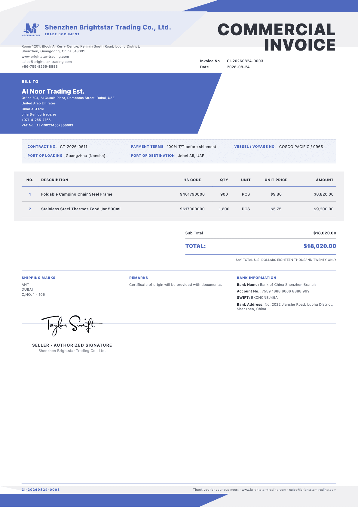 Vector Invoice · 模板展示图片